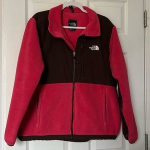 Woman’s pink/brown The North Face jacket XL